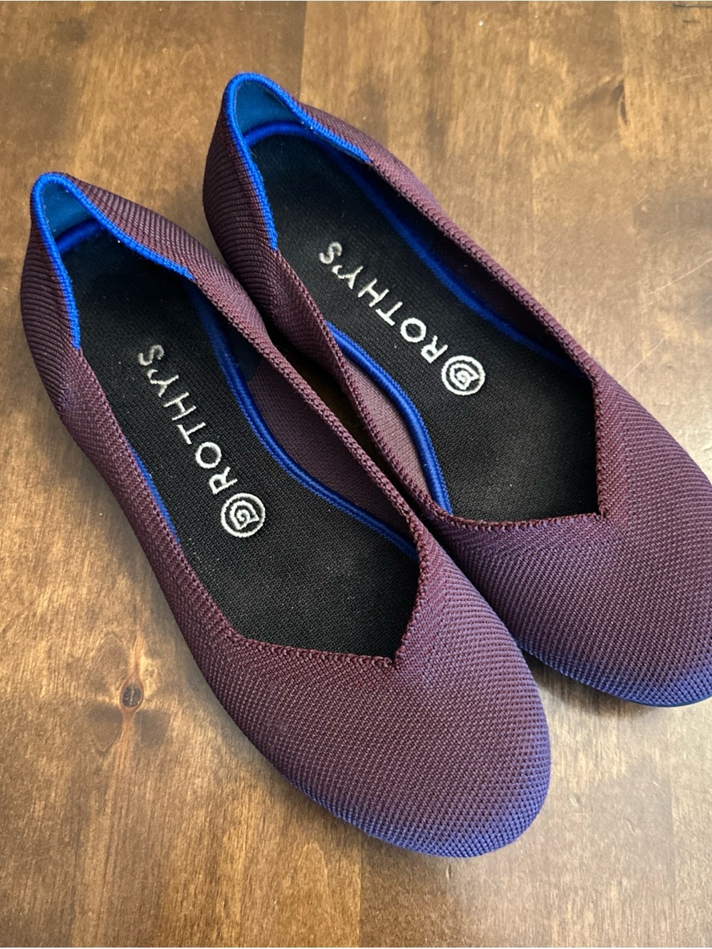 Rothy's The Flat Shoes Womens Size 8.5 Purple Knit Ballet Flats Washable